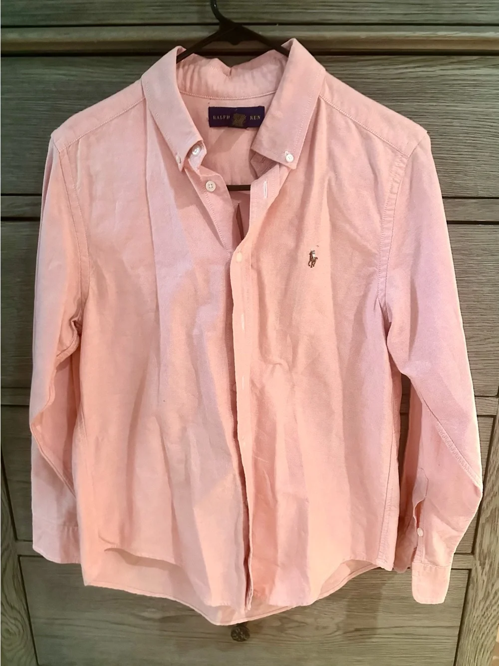 Ralph Lauren Light Pinkish / Orange Button-Down Shirt. Size L (14/16)